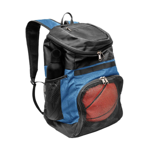 Mochila Deportiva Azul para Baloncesto con Bolsillo Frontal de Malla para Balón, Porta Botella, Resistente, de Alta Calidad, Personalizable - Product Image 1