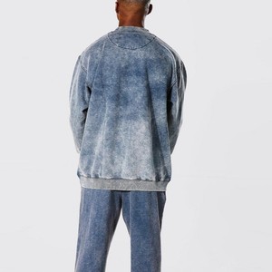 Sweat-shirt à col rond surdimensionné pour homme, couleur unie, décontracté, en coton tricoté, coupe délavée, style automne - Product Image 6