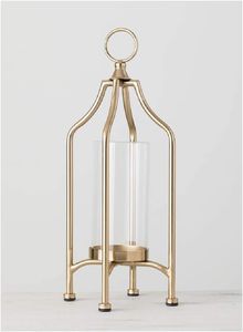 Modern Matte Black Metal Wire Christmas <b>Candle</b> <b>Holder</b> <b>Lantern</b> Hammered Glass Cylinder Hurricane Design Handmade Durable Tabletop - Product Image 6