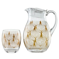 Gobelet et carafe à eau à motif de couleur dorée, ensemble de carafe à eau