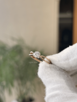 Bague de fiançailles solitaire exclusive en or massif 14 carats avec diamant de laboratoire taille brillant, 0,40 carat, VS EF, pour anniversaire de mariage