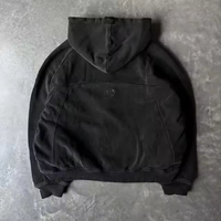 Özel Gotik Kale Baskılı Kapüşonlu Erkek Sokak Giyim Hip Hop Retro Yıkanmış Polar Büyük Beden Bol Kışlık %100 Pamuklu Sweatshirt