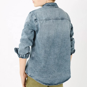 ผู้ผลิตเสื้อเชิ้ตยีนส์ผู้ชายพร้อมโลโก้ตามสั่ง - บริการ OEM เสื้อเชิ้ตยีนส์ผ้าฝ้ายคุณภาพสูงสำหรับธุรกิจ - Product Image 4