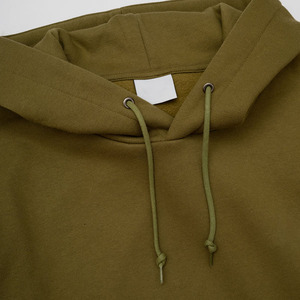 Sweat-shirt à capuche vert olive en molleton de coton doux, coupe décontractée, poche kangourou classique, style streetwear décontracté - Product Image 3