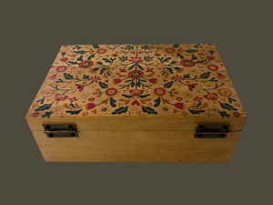 Rectangular Wooden Jewelry Box Floral Painted Carved <b>Storage</b> Box Single Tier Living Room Decorative <b>Storage</b> Box room <b>table</b> use - Product Image 2