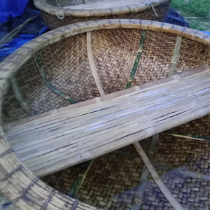 Panier de coracle en bambou asiatique d'usine-bateau de pêche en bambou circulaire avec bateau à aubes pour l'artisanat en bambou - Product Image 6