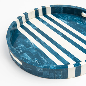 Plateau de service en résine artisanale Faizacraft, design écologique et unique, plateaux de rangement - Product Image 6