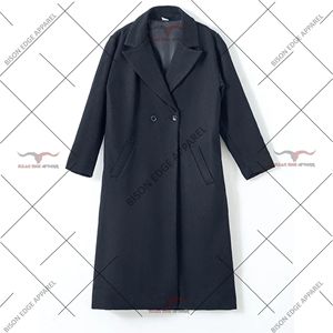 Abrigo Largo de Lana para Mujer, Cuello Solapa Clásico, Abrigo de Invierno Elegante y Cálido, con Bolsillos Laterales Angulados - Product Image 6