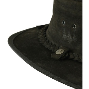 Gorra de cuero genuino Baleful Ne, gorra de motero de cuero, gorra de cuero genuino con cierre a presión, EE. UU. - Product Image 3