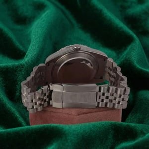 Montre à cadran bleu, lunette sertie de diamants, bracelet Jubilee en acier inoxydable argenté, montre de luxe pour femme, cadeau pour elle - Product Image 4