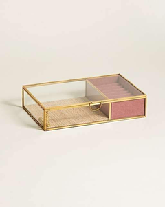 Traditional Metal And <b>Glass</b> Jewellry <b>Box</b> Reflecting Cultural Design For Preserving Precious Ornaments Safely - Product Image 4