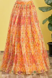 Traditional Embroidered Chiffon <b>Shawl</b> Digital Print Ethnic Women Outfit Resham Mirror Work <b>Wedding</b> Party Dress - Product Image 4