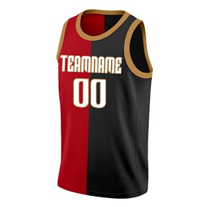 Camisetas de Baloncesto Personalizadas en Negro, Rojo y Marrón, Sublimadas, Transpirables, al por Mayor, para Hombre - Product Image 2