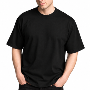 Camiseta Básica de Manga Corta para Hombre, 100% Algodón, Cuello Redondo, Corte Regular, Color Sólido, Informal, Tejido de Punto, Bordada, de Secado Rápido, 180g - Product Image 4