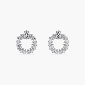Boucles d'oreilles de luxe en or blanc 14 carats avec diamants ovales et en forme de poire cultivés en laboratoire, 1,35 ct, cadeau de mariage ou d'anniversaire pour femme - Product Image 1