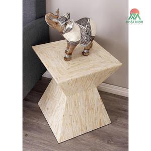 Table d'appoint en forme de sablier en nacre faite à la main - Gris ou Beige - Beige - Product Image 4