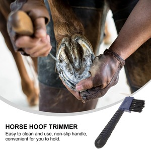 Brosse à sabots en acier inoxydable avec manche, outils de toilettage pour chevaux, nettoyage, anti-rouille, pratique pour sabots de cheval - Product Image 4