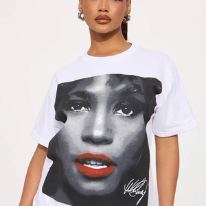 T-shirts pour femmes en coton / fibre de bambou, taille plus, imprimés, design tendance, t-shirt pour femme de qualité supérieure, t-shirts décontractés en coton pour femmes - Product Image 1
