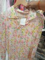 Kemeja Kasual Wanita Cantik Motif Patchwork Lengan Setengah Kancing, Blus Modis Bernapas Ringan, Atasan Wanita 2026 - Laris Manis