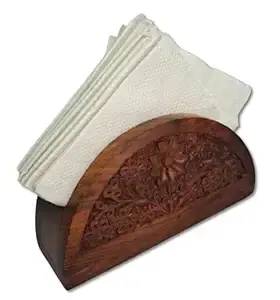 Porta servilletas de madera en forma de D, elegante dispensador de servilletas para mesa de comedor, decoración. - Product Image 6