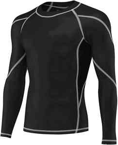 Eco-Friendly <b>Men's</b> Gym Fitness <b>Compression</b> <b>Shirts</b> Polyester Cotton Quick Dry Breathable Full Sleeve Customizable Sizes & Color - Product Image 4