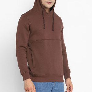 Sudadera con Capucha Marrón para Hombre, Corte Regular, Felpa de Algodón, Estilo Casual para Otoño, Diseño con Bolsillos, Tejido de Punto, Manga Larga - Product Image 2