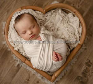 Cuna de Madera Maciza Hecha a Mano, Ecológica, Estilo Europeo Simple, Accesorio de Fotografía para Recién Nacidos, Mueble para Dormitorio Infantil - Product Image 5
