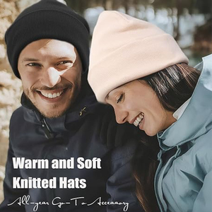 Wholesale Custom Logo <b>Slouchy</b> <b>Beanie</b> Winter <b>Hats</b> Cool <b>Beanies</b> Knit Warm Plush Lining Thick Stocking Acrylic <b>Hat</b> for Men Women - Product Image 1