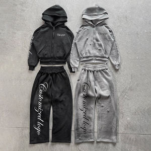 Custom Sportswear Zipper Tracksuit Hoodie White <b>String</b> Long Sleeves Men Tracksuit / Jogging Suit Set Unisex Multiple Colors - Product Image 1