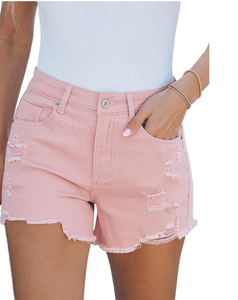 Shorts en jean coupe ample, tissu doux, respirant, style confortable pour femmes, tenue décontractée, tenue d'été, voyage et usage quotidien - Product Image 1