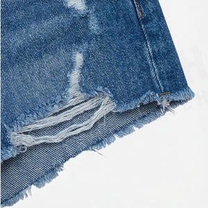 Womens Casual Sporty High <b>Waist</b> <b>Jeans</b> Shorts Breathable Loose Denim <b>Elastic</b> <b>Waist</b> Pattern Summer Leg Style Trendy Outfit - Product Image 6