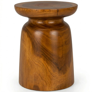 Pawn Accent <b>Side</b> <b>Table</b> Minimalist <b>Rustic</b> Solid Suar Wood High Quality Durable Honey Finish Living Room Furniture Home Decor - Product Image 2