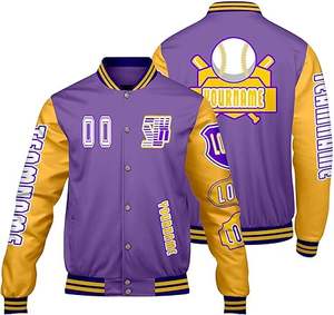 เสื้อแจ็คเก็ตเลตเตอร์แมนผู้ชายสำหรับฤดูหนาว ให้ความอบอุ่น สวมใส่สบาย คอตั้ง โลโก้ด้านหน้า กันลม คุณภาพสูง เป็นมิตรกับสิ่งแวดล้อม แห้งเร็ว ระบายอากาศได้ดี - Product Image 1