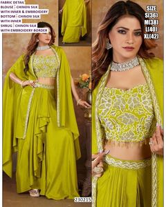 Zarmina Drape kurta/kurti ชุดปาร์ตี้แต่งงานยาวถึงพื้นแบบดั้งเดิมของผู้หญิง - Product Image 2