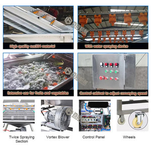 Machine de nettoyage industrielle pour aliments, pommes de terre, oignons, légumes, pommes, moteur PLC, haute qualité, machine de lavage automatique à bulles d'air - Product Image 6