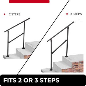 Rampe d'escalier extérieure en fonte noire réglable de 0 à 60 degrés pour rampes - Product Image 2