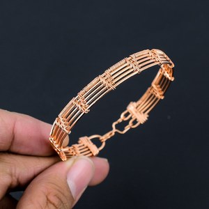 Bracelet en cuivre pur, bracelet de guérison traditionnel pour hommes et femmes, bracelet réglable durable avec un design élégant - Product Image 6