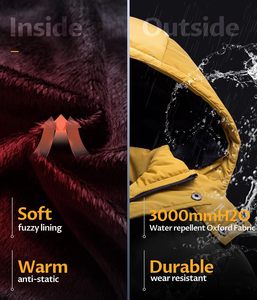 <b>Men's</b> Unisex Hooded Puffer <b>Jacket</b> Winter Breathable Waterproof Windproof Eco-Friendly Customizable High Quality Front - Product Image 4
