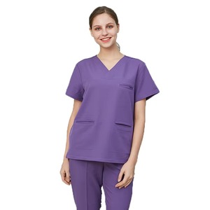 Blouse médicale unisexe élégante, confortable et écologique à manches courtes pour l'hiver, couleur unie, durable - Product Image 4