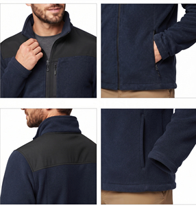 Wholesale Men's Polar Fleece Training Jacket Stand Collar Full Zipper Fleece Jackets Men Winter Wear Breathable Fleece <b>Zip</b>-<b>up</b> - Product Image 6