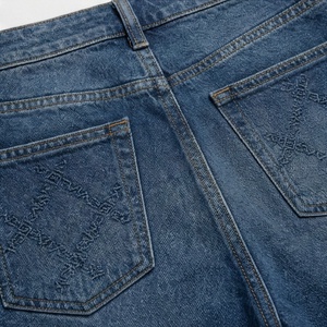 Pantalones Cortos de Mezclilla para Mujer, Diseño de Cintura Alta con Bolsillos, Sexy, Elásticos, con Pedrería, para Verano, Color Personalizado, a la Moda - Product Image 5