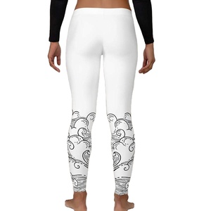 Leggings de Yoga Blancos de Cintura Alta, Pantalones Deportivos Estampados, Ropa Deportiva de Longitud Completa para Mujer - Product Image 4