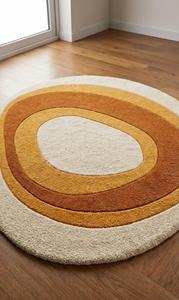 Decorative Handmade Wool Rug Anti-Slip Cotton Backing Geometric Pattern <b>Thick</b> Pile Customization Available for Home Commercial - Product Image 5