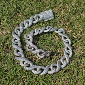 Collier chaîne cubaine en moissanite, style hip-hop, bijoux de luxe pour homme, étincelant et tendance - Product Image 6