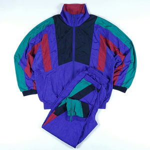 Custom <b>Retro</b> 90s Color Block Windbreaker Set Men Women Vintage Streetwear <b>Tracksuit</b> Oversized Nylon Zip Jacket Jogger 2Piece Set - Product Image 2