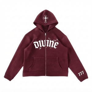 Men's Custom Full <b>Zip</b> <b>Hooded</b> Sweatshirt 100% Cotton Fleece Lined Casual Hoodie Custom Logo Winter Wholesale OEM Supplier Factory - Product Image 1