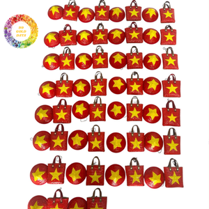 Porte-clés mini chapeau vietnamien fait main en herbe naturelle, sac rustique, décoration d'intérieur, souvenirs touristiques uniques, cadeaux, fournisseur en gros - Product Image 1