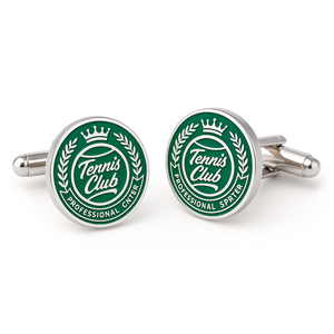 Boutons de manchette personnalisés en argent antique avec logo équestre pour club sportif, cadeau de groupe - Product Image 2