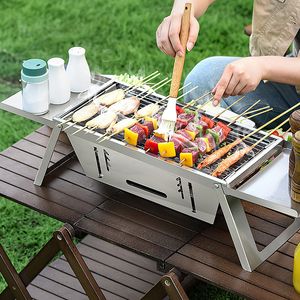 "Stainless Steel Foldable Camping <b>Grill</b> Net-Portable <b>BBQ</b> <b>Grill</b> for Picnics & Outdoor Events" - Product Image 2
