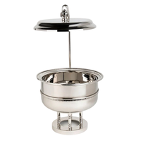 Plat de service moderne en acier inoxydable avec couvercle et support pour bougie chauffe-plat, fond en cuivre, écologique, pour buffets en hôtels